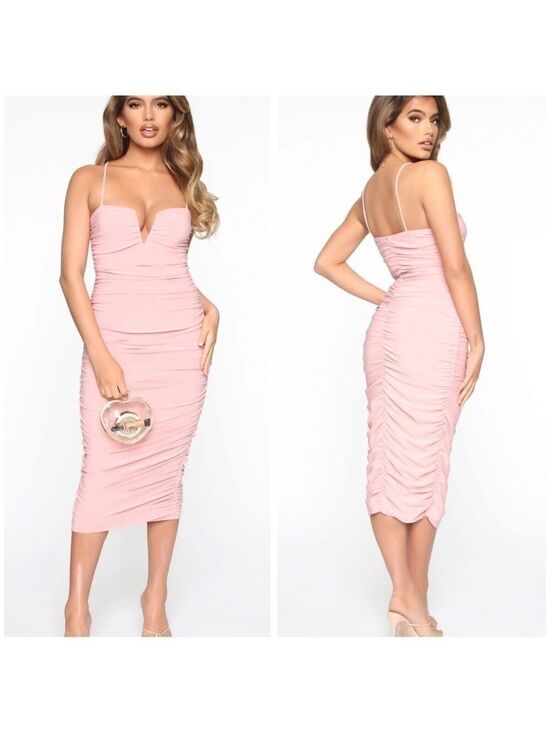 Fashion Nova Dresses & Skirts - Fashion Nova V Neckline Ruched Sexy Dress